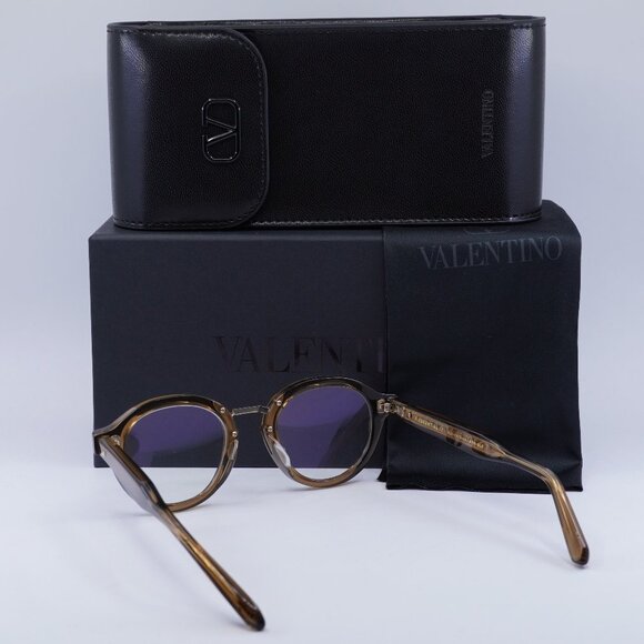 Valentino V-ESSENTIAL-IV VLX-132D Round Eyeglasses 46mm - Transparent Brown - Picture 12 of 12